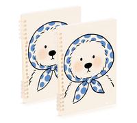 EtherSpher A5 size Cute Cartoon White Dog orange spiral notebook 8.3" x 5.7", hard cover subject spiral notebook college 60 sheets for diary&to do list 2 pack