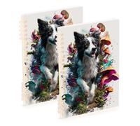 EtherSpher A5 size Cute Fungi Dog notebooks spiral 8.3" x 5.7", wear-resistant college ruled spiral notebook 60 sheets for diary&to do list