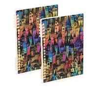 EtherSpher A5 size Dream Castle Animation Style notebooks spiral 8.3" x 5.7", wear-resistant college ruled spiral notebook 60 sheets for planner&business 2 pack