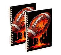 EtherSpher A5 size Drip-style Lava Rugby Ball notebooks college 8.3" x 5.7", wire-bound subject college ruled spiral 60 sheets for planner&business 2 pack