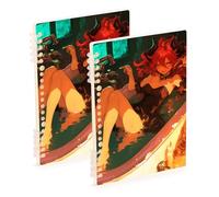 EtherSpher A5 size Evil Sexy Witch Anime journaling notebooks 8.3" x 5.7", sturdy college ruled spiral notebook 60 sheets for diary&to do list 2 pack