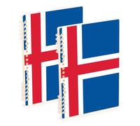 EtherSpher A5 size Flag Iceland spiral notebooks college 8.3" x 5.7", wire-bound school supplies for college 60 sheets for school&office 2 pack