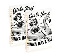 EtherSpher A5 size Flamingo Beauty Illustration college notebooks 8.3" x 5.7", hard cover school supplies for college 60 sheets for diary&to do list 2 pack