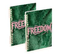 EtherSpher A5 size Freedom school notebook 8.3" x 5.7", sturdy school supplies for college 60 sheets for working&classroom 2 pack