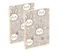 EtherSpher A5 size Funny Farm Bunny Flower subject notebook 8.3" x 5.7", wire-bound college ruled spiral notebook 60 sheets for planner&business 2 pack
