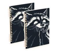 EtherSpher A5 size Funny Silhouette Wolf Laughing large notebooks 8.3" x 5.7", wear-resistant subject spiral notebook wide 60 sheets for planner&business 2 pack
