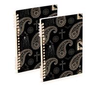 EtherSpher A5 size Gothic Bohemian Peasant Style college notebook 8.3" x 5.7", wire-bound school supplies for college 60 sheets for travel&writing