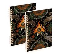 EtherSpher A5 size Gothic Bohemian Peasant Style school notebooks 8.3" x 5.7", wire-bound school supplies for college 60 sheets for working&classroom