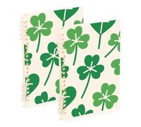 EtherSpher A5 size Green Clover spiral notebook wide 8.3" x 5.7", sturdy composition notebook wide ruled 60 sheets for diary&to do list