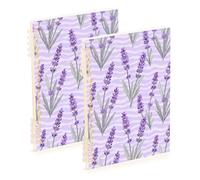 EtherSpher A5 size Green Lavender ruled notebook 8.3" x 5.7", hard cover college ruled spiral notebook 60 sheets for diary&to do list