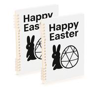 EtherSpher A5 size Happy Easter Rabbit Egg Minimalist composition notebook 8.3" x 5.7", wear-resistant subject college ruled notebook 60 sheets for planner&business 2 pack