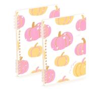 EtherSpher A5 size Hello Fall Autumn Pumpkin White spiral notebook wide 8.3" x 5.7", wear-resistant college ruled spiral notebook 60 sheets for working&classroom 2 pack