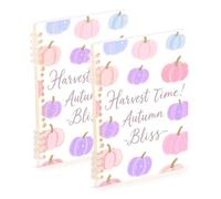 EtherSpher A5 size Hello Fall Autumn Pumpkin White spiral notebooks college 8.3" x 5.7", wire-bound school supplies for college 60 sheets for diary&to do list 2 pack