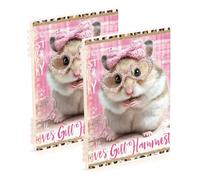 EtherSpher A5 size Just A Girl Who Loves Hamster college notebooks 8.3" x 5.7", hard cover school supplies for college 60 sheets for school&office 2 pack