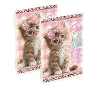 EtherSpher A5 size Just A Girl Who Loves Kitten school notebook 8.3" x 5.7", hard cover subject notebooks college ruled 60 sheets for planner&business