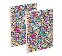 EtherSpher A5 size Mexico Skulls Doodle spiral notebook wide 8.3" x 5.7", hard cover college ruled spiral notebook 60 sheets for planner&business