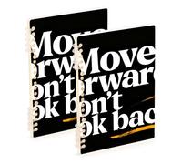 EtherSpher A5 size Move Forward Black subject notebook 8.3" x 5.7", hard cover college ruled spiral notebook 60 sheets for diary&to do list