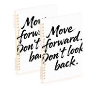 EtherSpher A5 size Move Forward White notebooks wide 8.3" x 5.7", wire-bound school supplies for college 60 sheets for working&classroom 2 pack