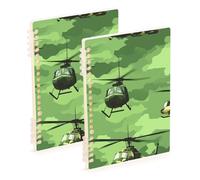 EtherSpher A5 size National Vietnam War Veterans Day Army A Helicopter_4 notebook spiral 8.3" x 5.7", sturdy wide ruled spiral notebook 60 sheets for planner&business 2 pack