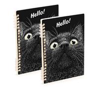 EtherSpher A5 size Naughty Animal Cat Black ruled notebook paper 8.3" x 5.7", sturdy school supplies for college 60 sheets for diary&to do list