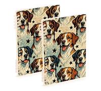 EtherSpher A5 size Naughty Dog Fashion wide ruled spiral 8.3" x 5.7", wire-bound school supplies for college 60 sheets for travel&writing