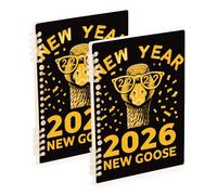 EtherSpher A5 size New Year New gooses composition notebooks 8.3" x 5.7", wire-bound subject college ruled spiral 60 sheets for diary&to do list 2 pack