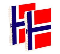 EtherSpher A5 size Norway Flag school notebooks 8.3" x 5.7", wire-bound subject spiral notebook college 60 sheets for planner&business 2 pack