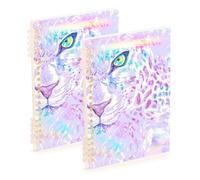 EtherSpher A5 size Psychedelic Tigers Dreamy Pastel college notebook 8.3" x 5.7", wire-bound composition notebook wide ruled 60 sheets for working&classroom