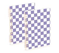 EtherSpher A5 size Purple and White American Plaid notebook college 8.3" x 5.7", hard cover spiral notebooks wide ruled 60 sheets for diary&to do list 2 pack