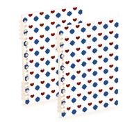 EtherSpher A5 size Red and Blue Love 4th Of July Independence Day notebooks wide 8.3" x 5.7", sturdy subject college ruled notebook 60 sheets for travel&writing 2 pack
