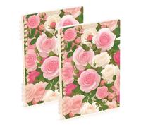 EtherSpher A5 size Rose Flower Patterns 3d Visual spiral notebooks college 8.3" x 5.7", hard cover subject college ruled spiral 60 sheets for planner&business