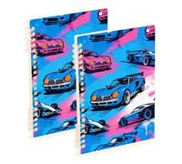 EtherSpher A5 size Street Graffiti Vehicle Car Blue Pink spiral notebook 8.3" x 5.7", sturdy school supplies for college 60 sheets for working&classroom