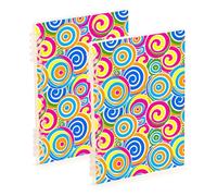 EtherSpher A5 size Striped Spirals Candy Like Colors bound notebooks 8.3" x 5.7", wire-bound subject notebooks college ruled 60 sheets for working&classroom 2 pack