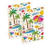 EtherSpher A5 size Summer Island Coconut White composition notebook 8.3" x 5.7", hard cover single subject spiral notebook 60 sheets for diary&to do list 2 pack