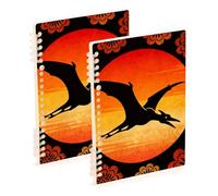 EtherSpher A5 size Sunset Cowboy Pterosaur notebook college 8.3" x 5.7", wire-bound subject spiral notebook wide 60 sheets for diary&to do list