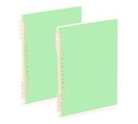 EtherSpher A5 size Tender Green ruled notebook paper 8.3" x 5.7", wear-resistant college ruled spiral notebook 60 sheets for travel&writing 2 pack