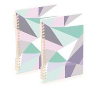 EtherSpher A5 size The Soft geometries Of Mint Green spiral notebook wide 8.3" x 5.7", sturdy subject college ruled notebook 60 sheets for planner&business 2 pack