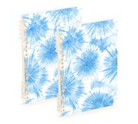 EtherSpher A5 size Tie-dye Vanilla Blue notebooks wide 8.3" x 5.7", wire-bound wide ruled spiral notebook 60 sheets for planner&business 2 pack
