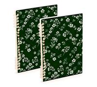 EtherSpher A5 size Trendy Dark Green Lovely Floral notebooks college 8.3" x 5.7", wear-resistant subject college ruled notebook 60 sheets for planner&business