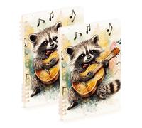 EtherSpher A5 size Vintage Rural Raccoon notebook wide ruled 8.3" x 5.7", wear-resistant school supplies for college 60 sheets for planner&business