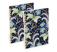 EtherSpher A5 size William Morris Blue Flowers spiral notebooks college 8.3" x 5.7", wire-bound school supplies for college 60 sheets for diary&to do list 2 pack