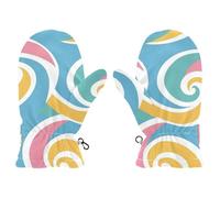 EtherSpher Abstract Colorful Spiral Shape Bold Lines cute toddler girl mittens age 4-5 baby gloves guantes para nieve ni?a S 2-4