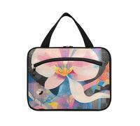 EtherSpher Abstract Moth Orchid Flower Colorful hanging travel toiletry bag for men with hook, designer unisex bags with zipper for men toilet bolsa para guardar maquillaje L, abstract moth orchid