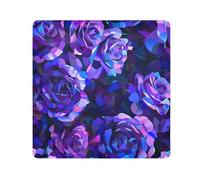 EtherSpher Abstract Purple and Blue Roses in Style Of Cubism Detailed Painting with A Dark Background Showing A Floral Pattern in Vibrant Colors Highly Detailed with Rich Brush Strokes Like An,