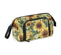 EtherSpher Aesthetic Sunflower Wasteland Style Pencil Bags Large Capacity Girl Pencil Case Multifunctional for Student Kindergarten cartucheras para mujer