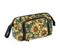 EtherSpher Aesthetic Sunflower Wasteland Style pencil pouches Large Capacity Case Pencil Holder with Handle for Teen Boys Back to School Supplies estuche para lapices