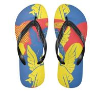 EtherSpher American Comic Style Angel rubber men flip flops lightweight men's flip for Shower Swimming Pool wedding