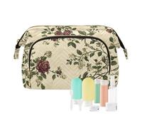 EtherSpher Ancient Tengman Rose Beige Toiletry Bags Waterproof Makeup Cosmetic Bag Change Purse for Toiletry Travel Kit Organizer, Ancient tengman rose beige, One Size