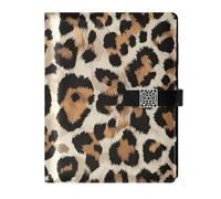 EtherSpher Animal Fur Print leather lined spiral notebook water proof cover notebook college rule for college 6.7x9.2