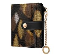 EtherSpher Animal Golden Python Fur Print Unique Women's Folding Wallet PU Leather Folding Wallet for Girls Women Ladies